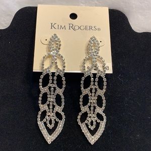 5/$30 Statement Long Very Sparkly Rhinestone Post Earrings.  NWT